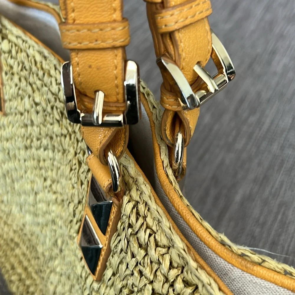 Michael Kors Santorini Woven Straw Tote Bag
